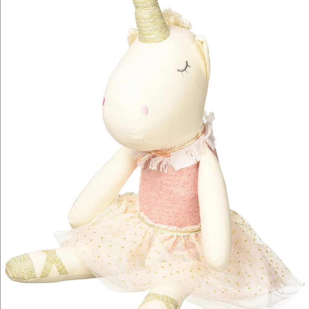 NWT Mud Pie Linen Unicorn Doll